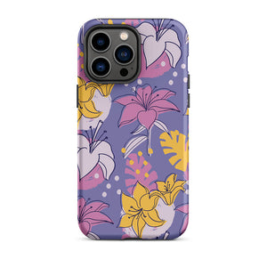 Colored Sketch Style Lilies Assortment iPhone 14 Pro Max Robust Case