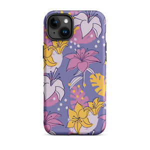 Colored Sketch Style Lilies Assortment iPhone 15 Plus Robust Case