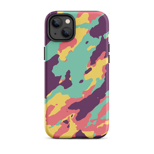Colorful Flashy Camouflage Armor Design iPhone 14 Plus Tough Case