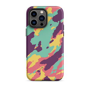 Colorful Flashy Camouflage Armor Design iPhone 14 Pro Max Tough Case