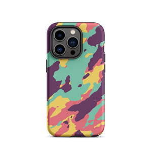 Colorful Flashy Camouflage Armor Design iPhone 14 Pro Tough Case