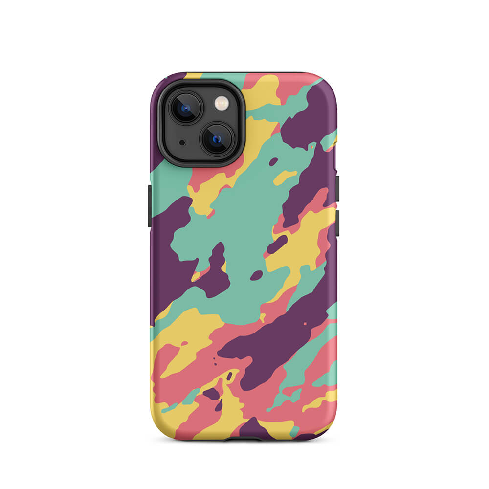 Colorful Flashy Camouflage Armor Design iPhone 14 Tough Case