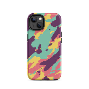Colorful Flashy Camouflage Armor Design iPhone 14 Tough Case