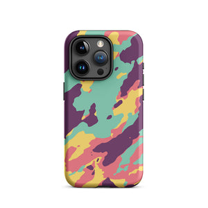 Colorful Flashy Camouflage Armor Design iPhone 15 Pro Tough Case