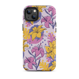 Colorful Lily Flower Assortment Sketch iPhone 14 Plus Robust Case