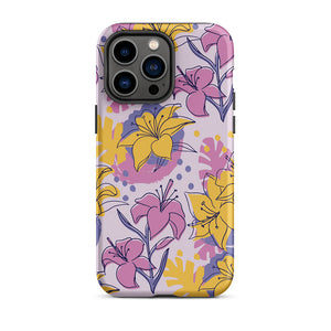 Colorful Lily Flower Assortment Sketch iPhone 14 Pro Max Robust Case
