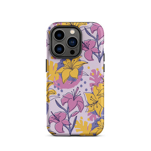 Colorful Lily Flower Assortment Sketch iPhone 14 Pro Robust Case