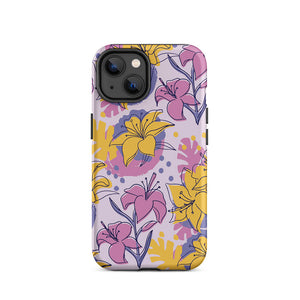 Colorful Lily Flower Assortment Sketch iPhone 14 Robust Case