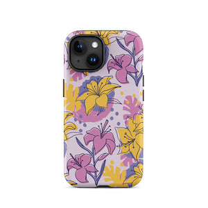Colorful Lily Flower Assortment Sketch iPhone 15 Robust Case