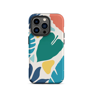 Colorful Modern Nature Plant Leaves iPhone 14 Pro Robust Case