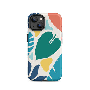 Colorful Modern Nature Plant Leaves iPhone 14 Robust Case
