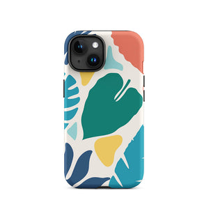 Colorful Modern Nature Plant Leaves iPhone 15 Robust Case