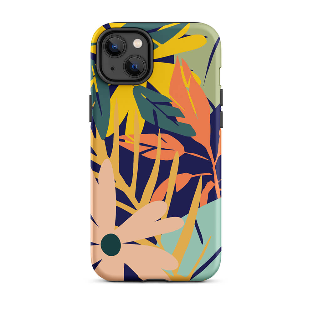 Colorful Seasonal Blooming Flower Leaves iPhone 14 Plus Tough Case