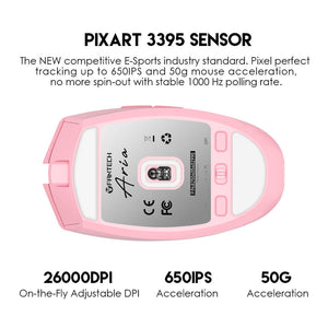 Competitive Optical Tri-Mode Mouse 26000 DPI 650 IPS Lightweight Pixart 3395 Sensor