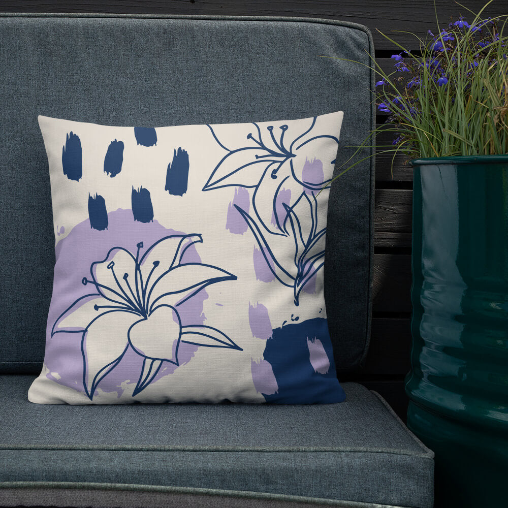 Cozy Blooming Modern Lily Flower Throw Pillow - Dubsnatch