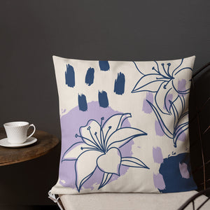 Cozy Blooming Modern Lily Flower Throw Pillow Picture