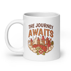 Cozy Cartoon Medieval City Mug Adventurer Journey 20 oz
