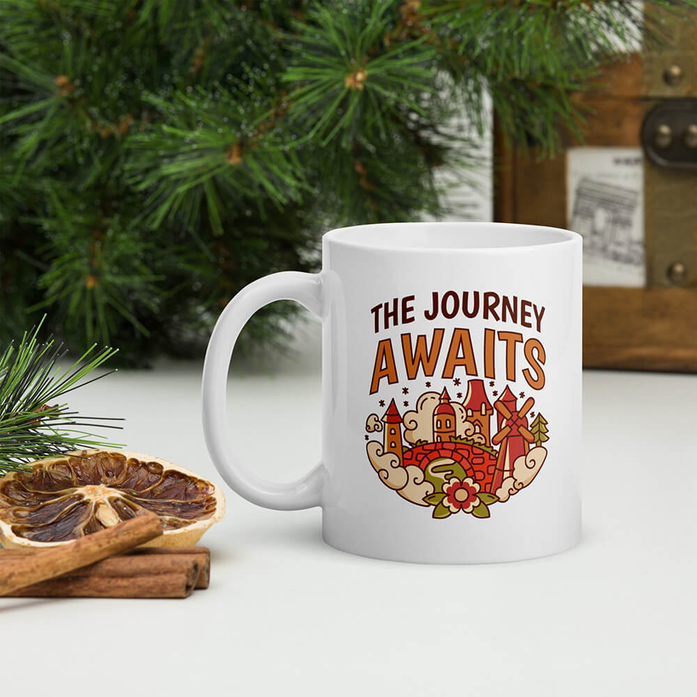 Cozy Cartoon Medieval City Mug Adventurer Journey Lifestyle