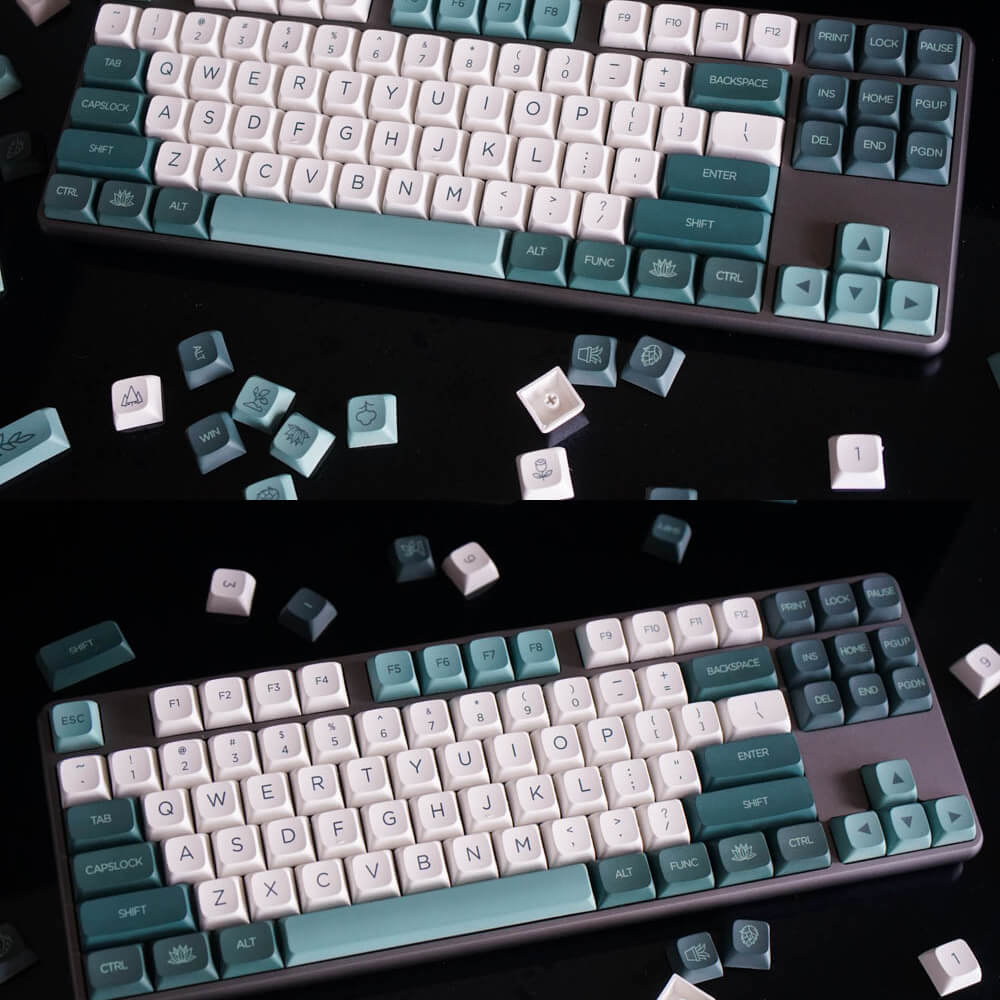Cozy Green Botanical Garden PBT Keycaps Keyboard Keys Picture