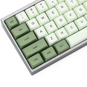 Cozy Matcha Green Tea PBT Keycaps Keyboard Keys Left Side Mockup