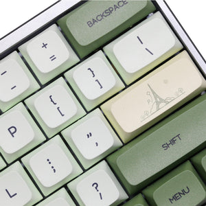 Cozy Matcha Green Tea PBT Keycaps Keyboard Keys Mockup Right Side