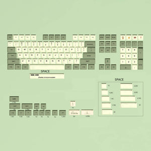 Cozy Matcha Green Tea PBT Keycaps Set Keyboard Keys