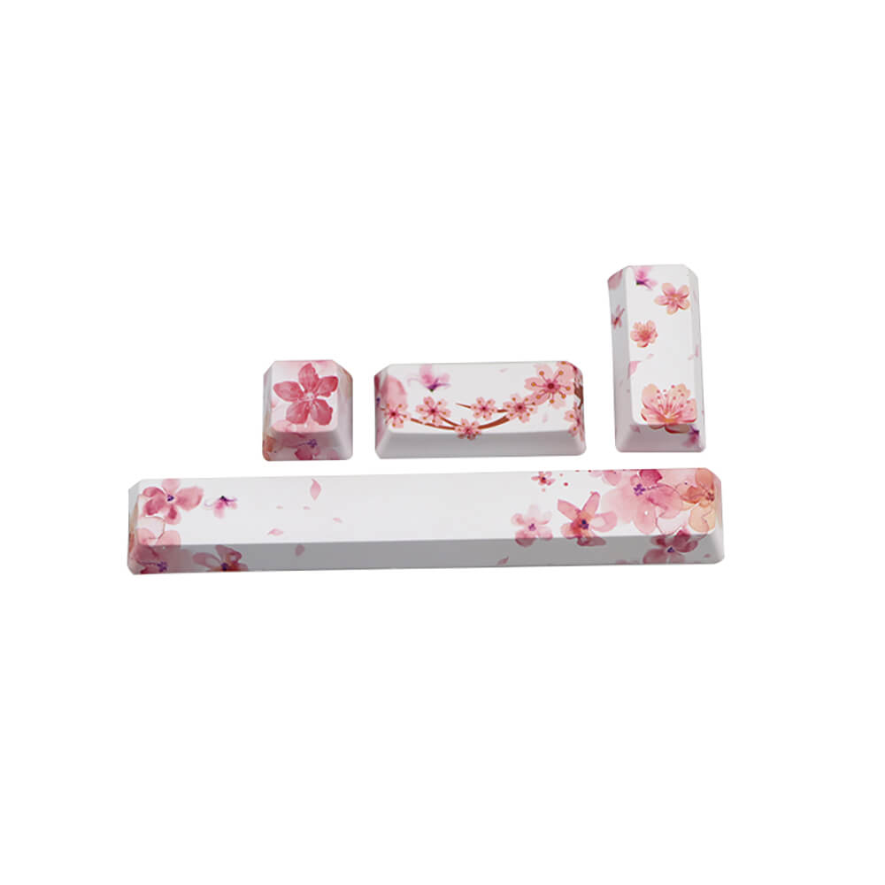 Cute Cherry Blossom PBT Keycaps Customized Keyboard Keys