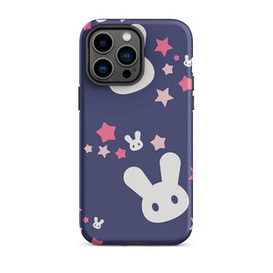 Cute Dreamy Rabbit Face Star iPhone 14 Pro Max Robust Case