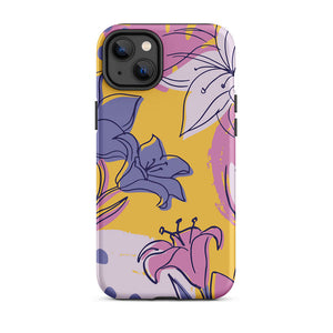 Drawing Style Lily Flower Assortment iPhone 14 Plus Robust Case