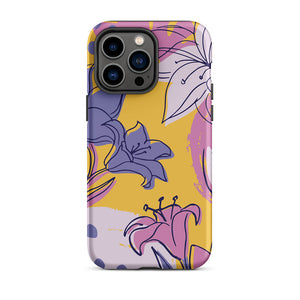Drawing Style Lily Flower Assortment iPhone 14 Pro Max Robust Case