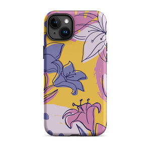Drawing Style Lily Flower Assortment iPhone 15 Plus Robust Case