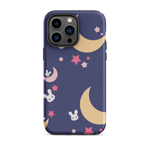 Dreamy Bunny Night Crescent Star iPhone 14 Pro Max Robust Case