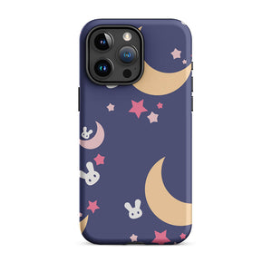 Dreamy Bunny Night Crescent Star iPhone 15 Pro Max Robust Case