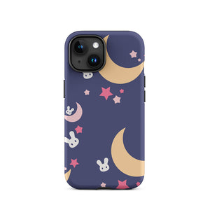 Dreamy Bunny Night Crescent Star iPhone 15 Robust Case