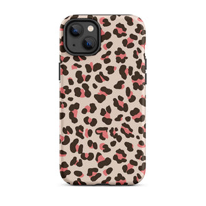 Fashionable Pinky Wild Leopard Motif iPhone 14 Plus Rugged Case