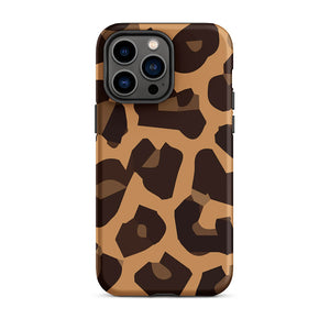 Flat Wildlife Leopard Skin Pattern iPhone 14 Pro Max Robust Case 