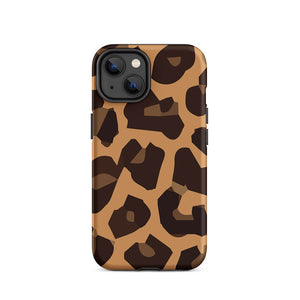 Flat Wildlife Leopard Skin Pattern iPhone 14 Robust Case