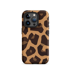 Flat Wildlife Leopard Skin Pattern iPhone 15 Pro Robust Case