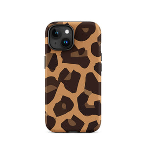 Flat Wildlife Leopard Skin Pattern iPhone 15 Robust Case