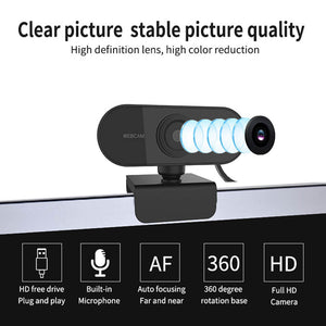 Full HD 1080p Black Webcam Mic 30 IPS USB Features