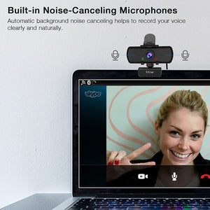 Full HD Black Webcam Built-In Microphone 1440p Tripod USB