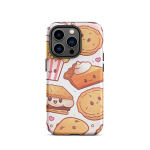 Funny Kawaii Bakery Dessert Selection iPhone 14 Pro Rugged Case