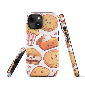 Funny Kawaii Bakery Dessert Selection iPhone 15 Rugged Case Picture