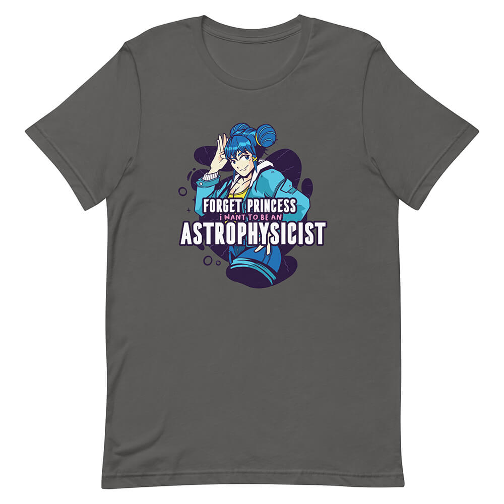 Gray Astrophysicist Double Pom Pom Blue Hair Girl Tee