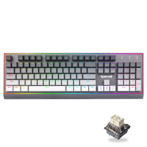 Gray RGB Aluminum Mechanical Keyboard USB Hot-Swappable White MX Switches