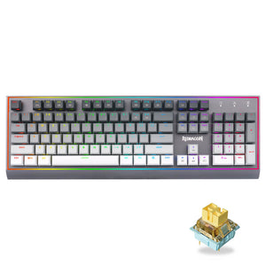 Gray RGB Aluminum Mechanical Keyboard USB Hot-Swappable Yellow MX Switches