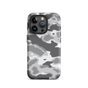 Grayish Polar Mission Camouflage Armor iPhone 15 Pro Tough Case