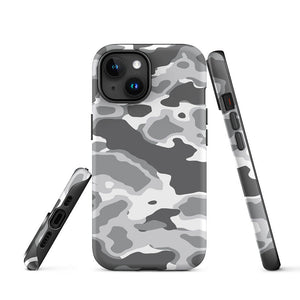Grayish Polar Mission Camouflage Armor iPhone 15 Tough Case Picture
