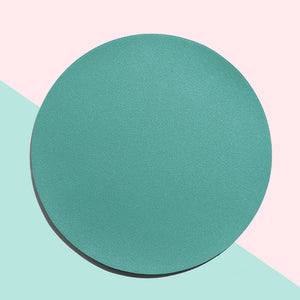 Green Round Unicolor Pastel Leather Mouse Pad Non-Slip