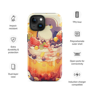 Happy Auk Fruity Bubble Tea iPhone 15 Tough Case Features